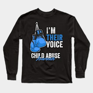 Child Abuse Prevention Awareness Month Blue Ribbon gift idea Long Sleeve T-Shirt